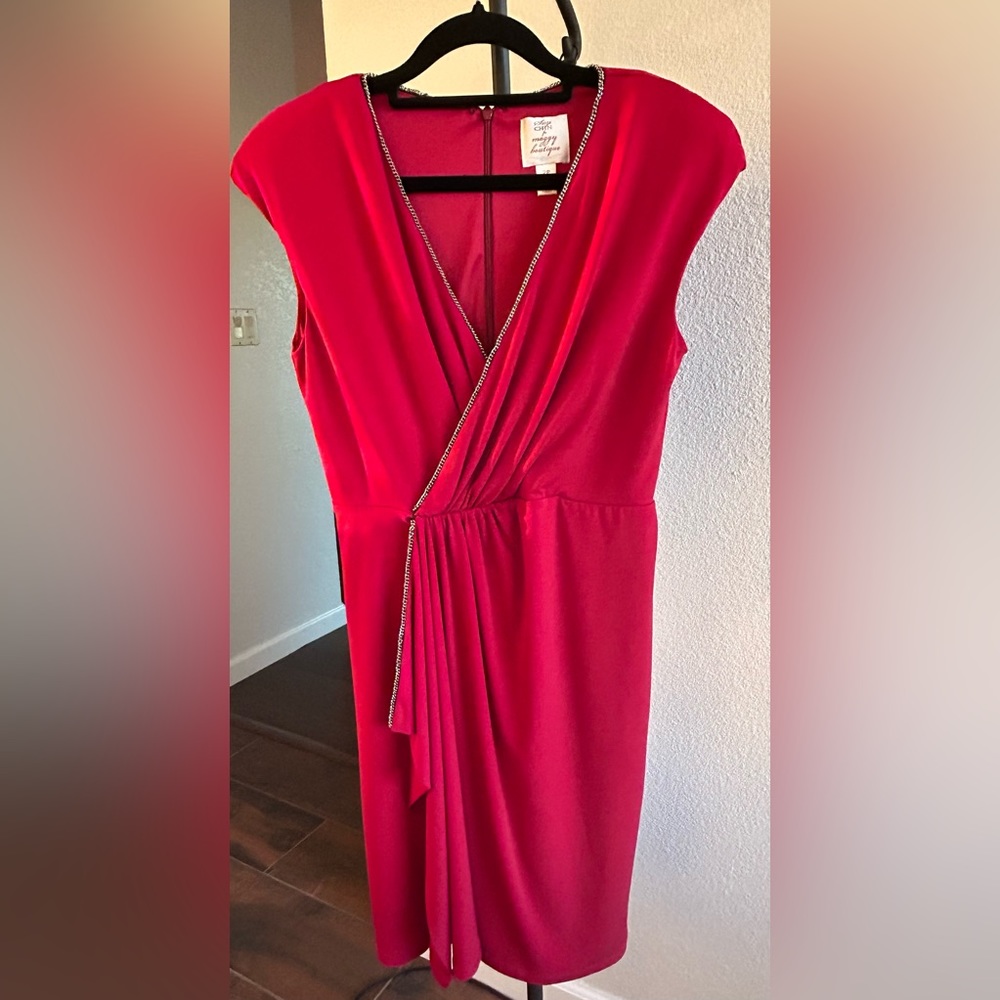 Genuine SUZI CHIN for MAGGY BOUTIQUE tomato red cap sleeve dress, Size 2P